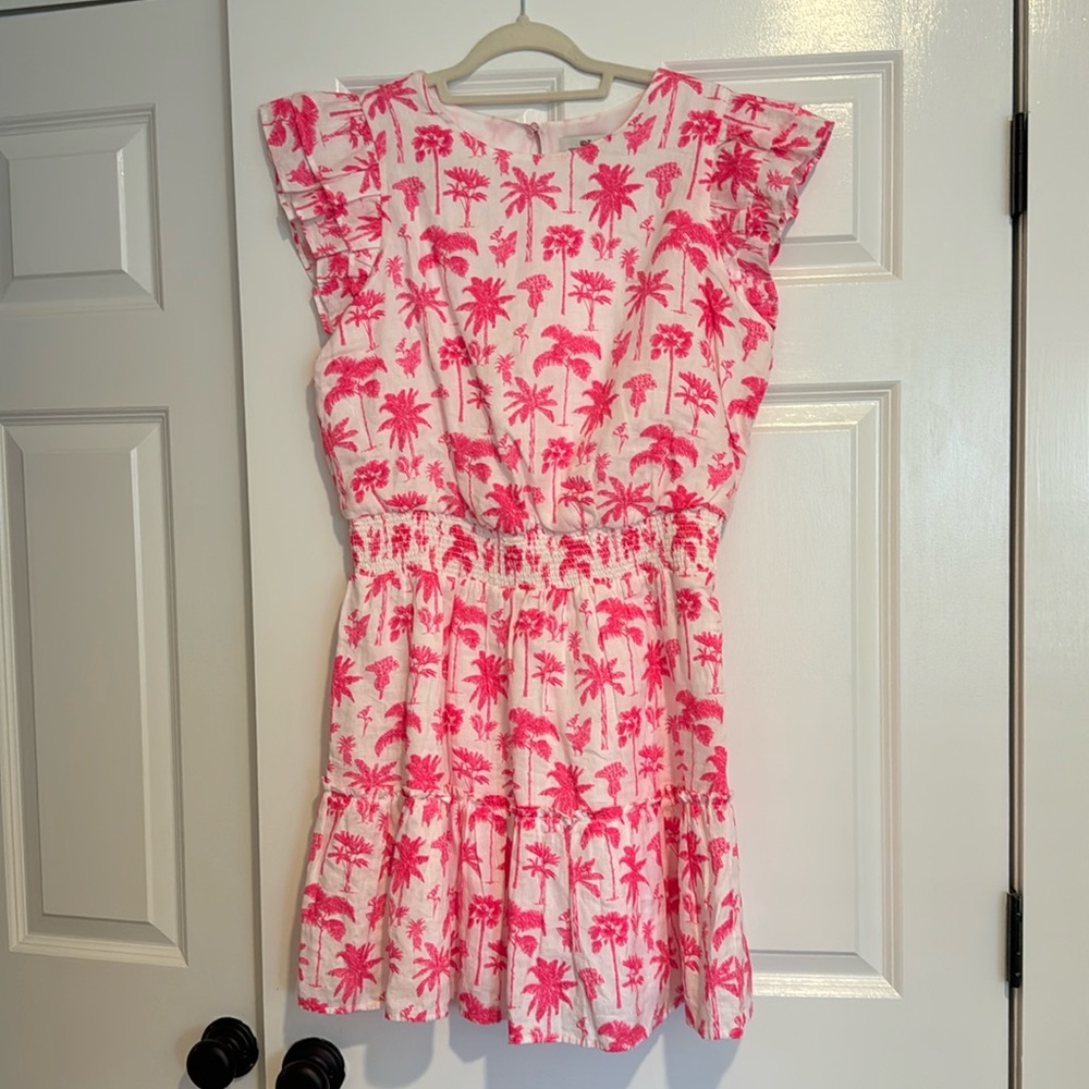 Vineyard Vines: Pink Palms Plumeria Flutter Sleeve Dress.